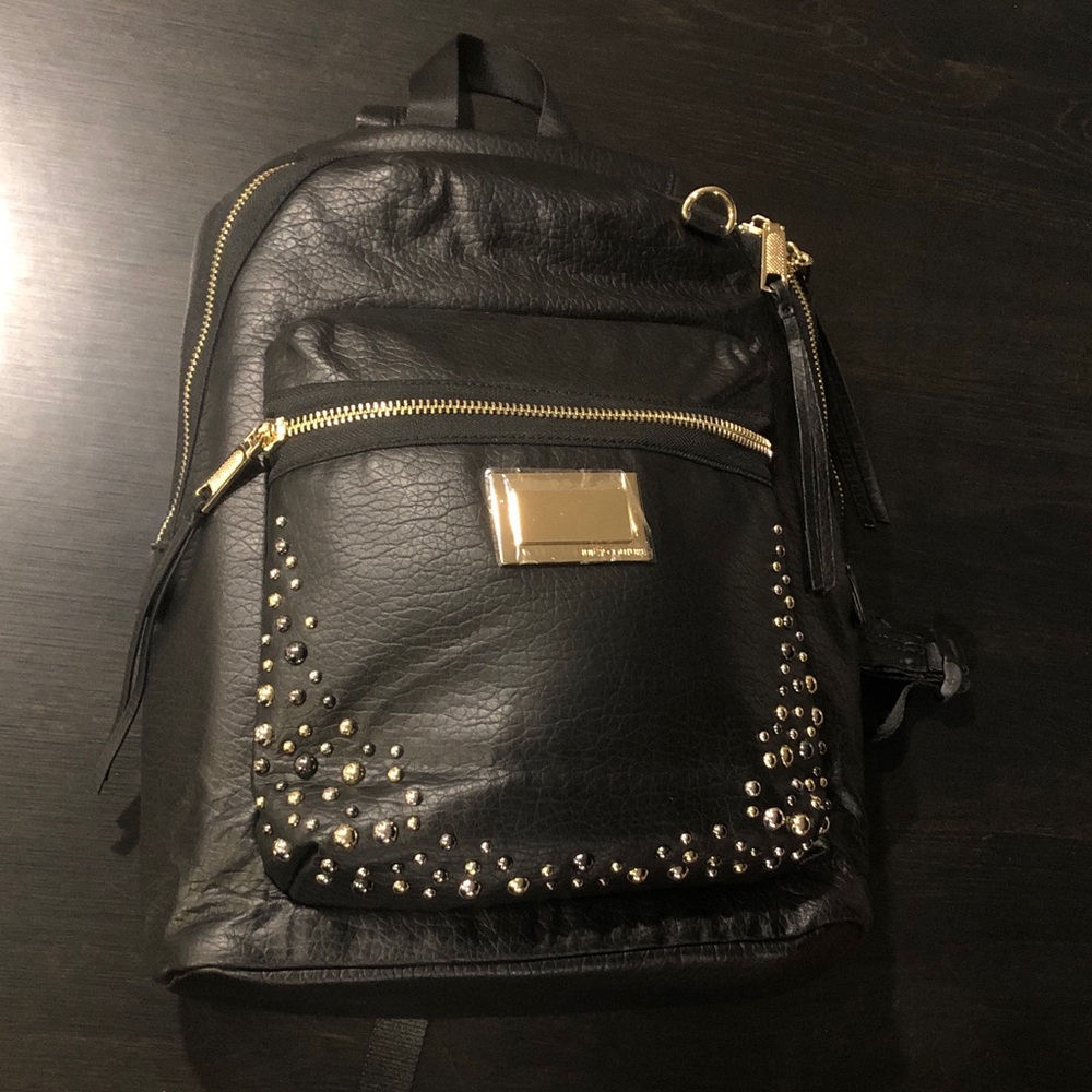 Juicy Couture Black Backpack with Gold Hardware and Stud Detail NEW